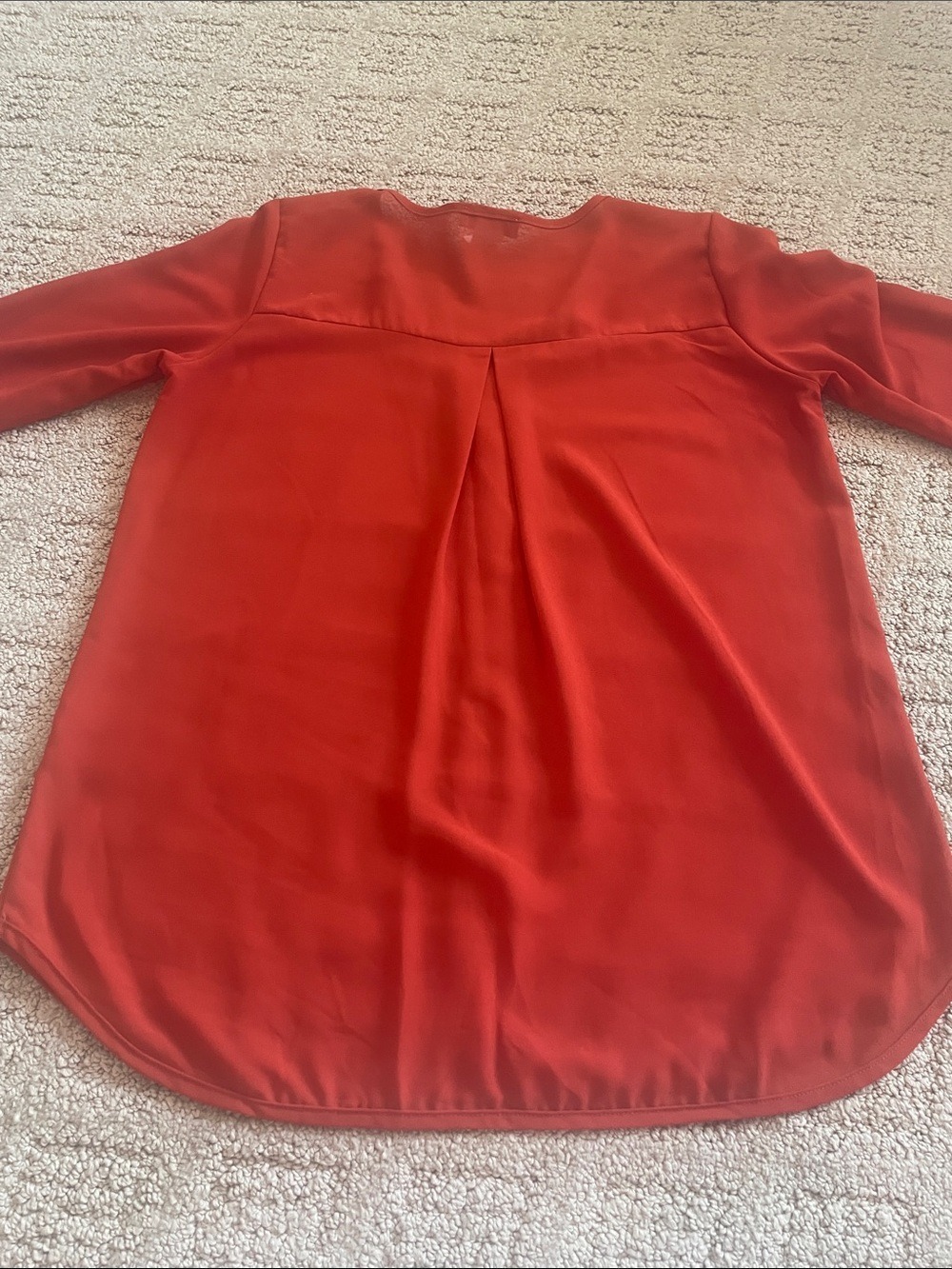Women's Rust Red V-Neck Long-Sleeve Blouse - Picture 7 of 9